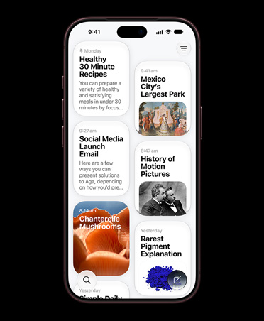 iPhone 18 Pro, Burgundy, screen shows Siri app displaying Siri AI conversations about healthy 30-minute recipes, Mexico City’s largest park, social media launch email, history of motion pictures, chanterelle mushrooms and rarest pigment explanation