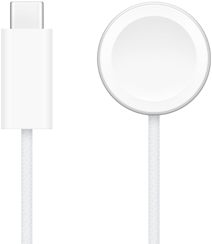 USB‑C laadija Apple Watchi magnetkiirlaadija kõrval