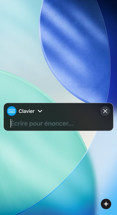 La fonctionnalité Synthèse vocale en direct prononce à voix haute la phrase « Un café noir, s’il vous plaît ».