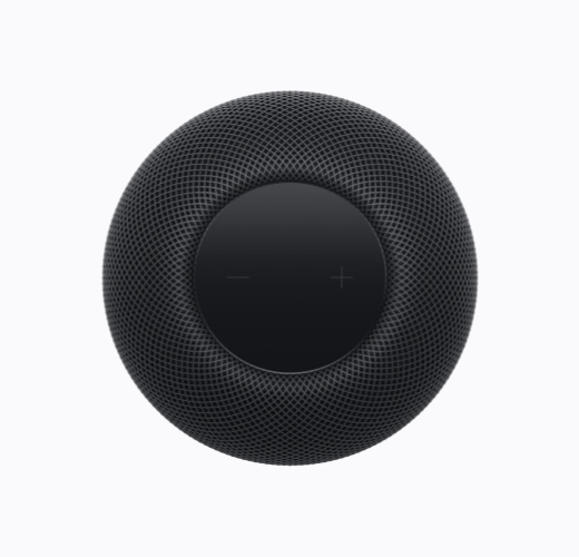 午夜暗色 HomePod 機身俯視圖