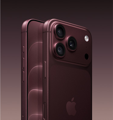 „iPhone 18 Pro“, Burgundijos spalvos, pasuktas, iš dalies matomas priekis, ekrano dizainas nuo krašto iki krašto, veiksmo mygtukas, garsumo didinimo / mažinimo mygtukai, „iPhone 18 Pro“, Burgundijos spalvos, pasuktas, matoma galinė pusė, 48 MP „Pro Fusion“ kamerų sistema, „Apple“ logotipas centre, šoninis mygtukas, kameros valdymo mygtukas