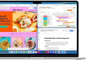 MacBook Air with multiple apps open
