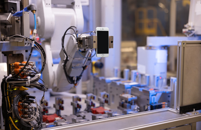 A close-up of one of Apple’s iPhone recycling robots.