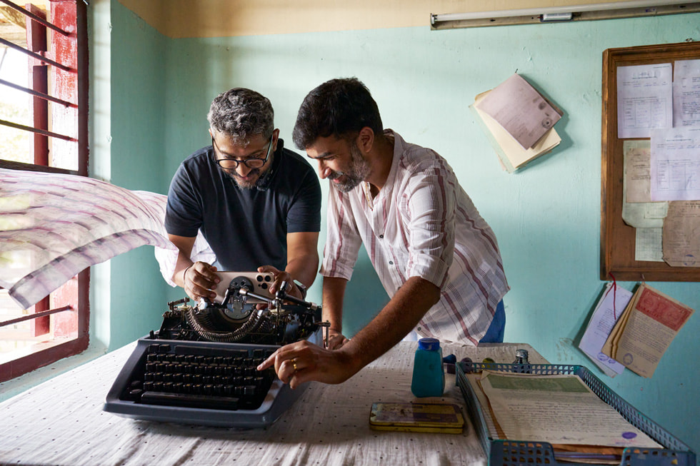 Rohin Raveendran Nair on set for Kovarty using iPhone 16 Pro Max.