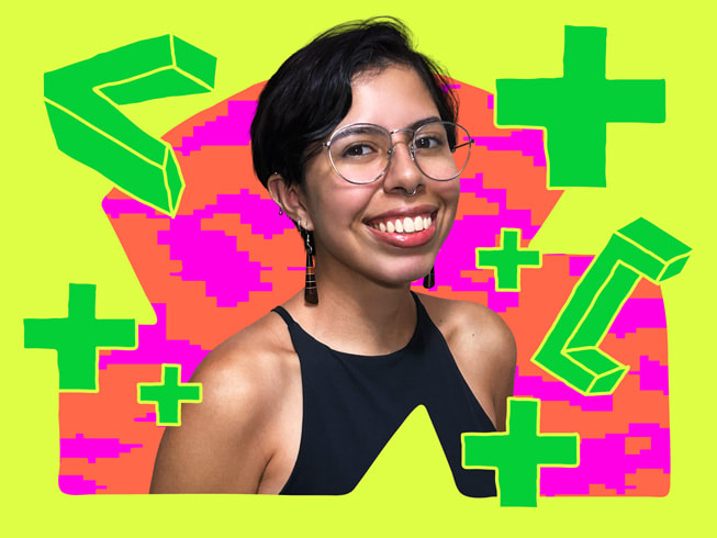 Um retrato colorido de Letícia Lima de Souza.