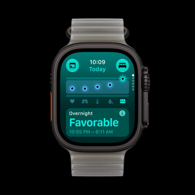 夜間バイタル値を表示しているApple Watch Ultra 4。