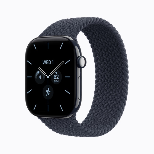 Apple Watch Series 12 med keramisk materiale i farven natblå.