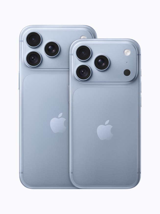 iPhone 18 Pro i farven gletsjerblå.