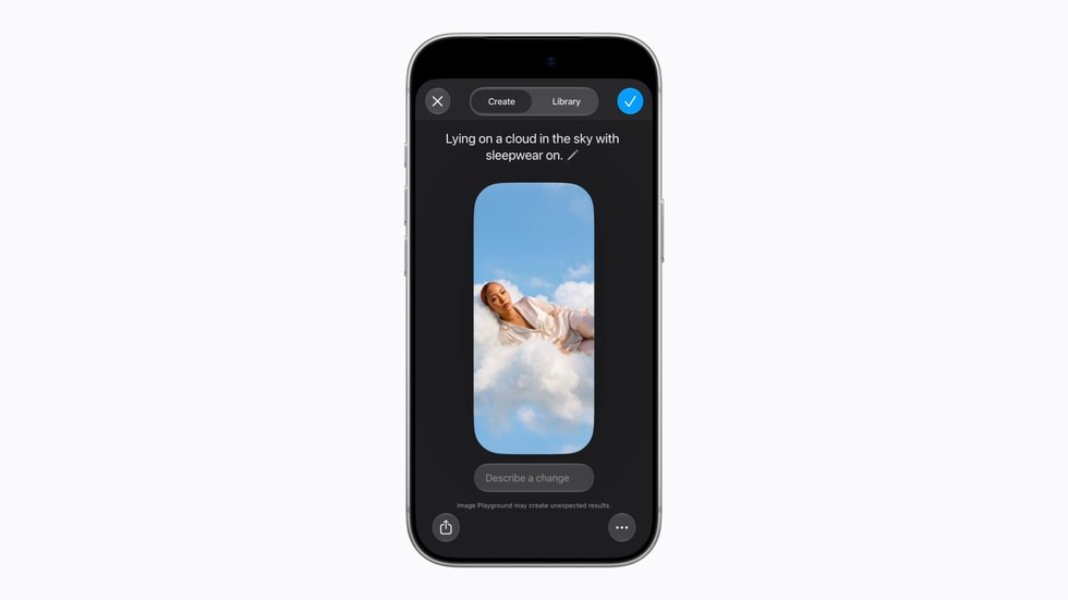Image Playgroundアプリを使用しているiPhone 18 Proの画面。