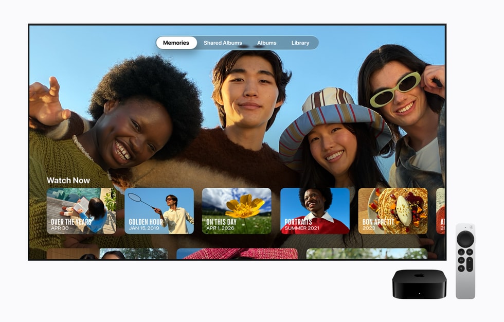 iCloud photos are displayed on Apple TV 4K.