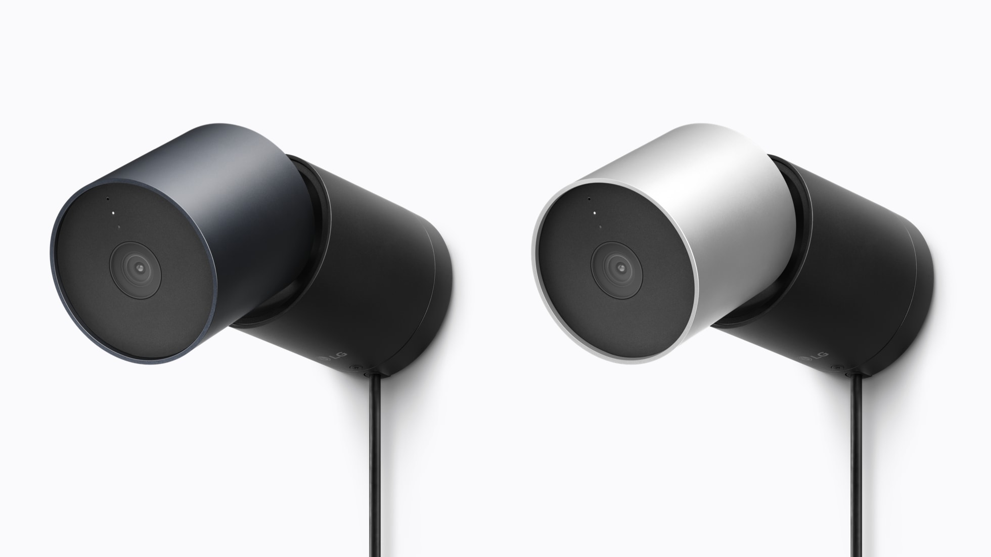 LG’s Outdoor Cam is shown in Essence Silver and Essence Graphite.