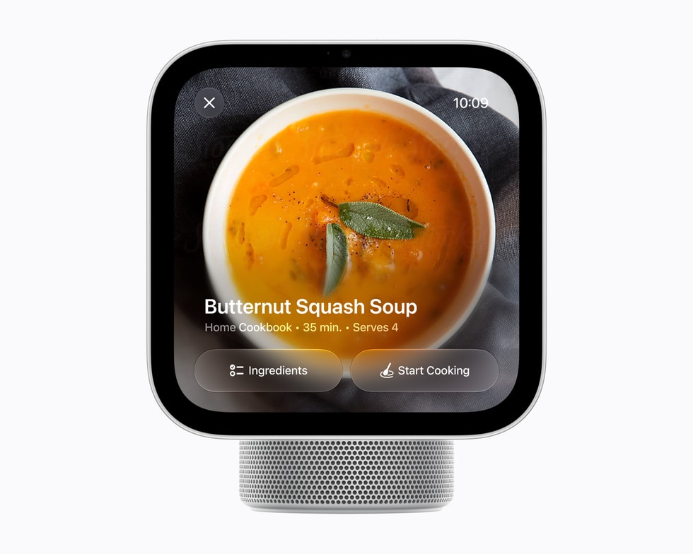 HomeView viser en opskrift på en suppe baseret på butternutsquash.