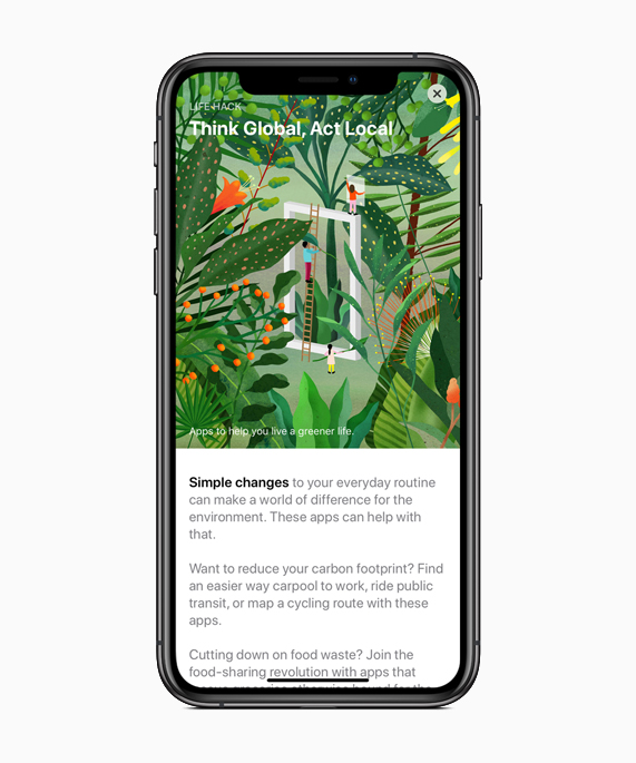 iPhone showing Earth Day collection on the App Store.