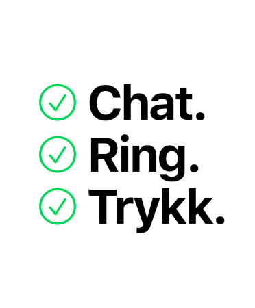 Chat. Ring. Trykk.