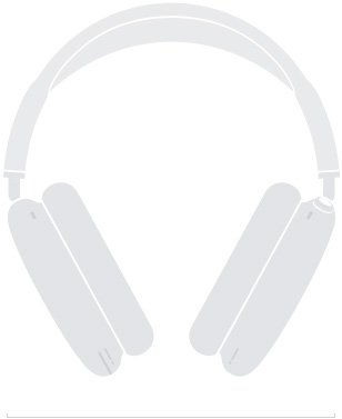 Ilustrație siluetă a AirPods Max 2, exterior frontal, lățime de 168,6 mm