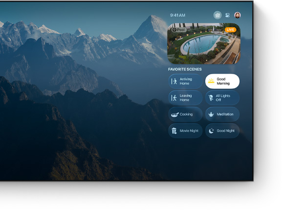 Apple TV 4K Kontrollzentrum auf einem Flachbildfernseher