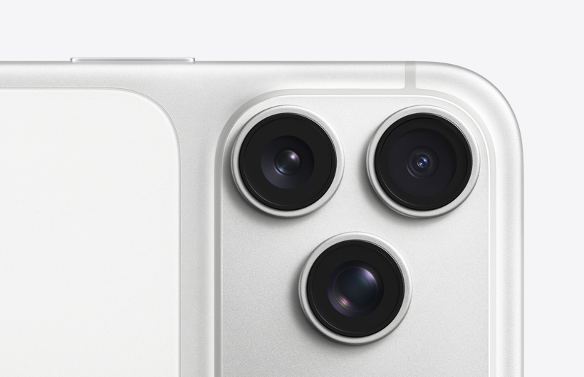 iPhone 17 Pro, silver, back exterior, pro camera system, three lenses