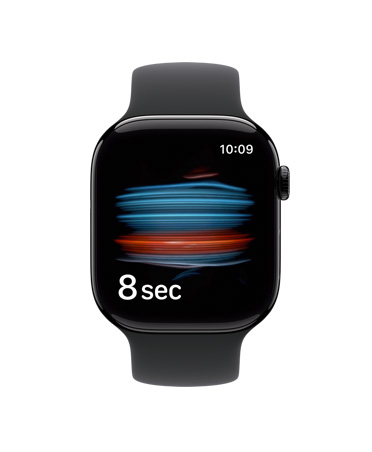 Apple Watch Series 11, aluminum case, polished jet black color, Health app takes reading of blood oxygen, Sport Band, black color