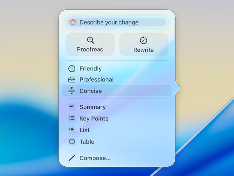 Bildschirm einer KI Anfrage mit macOS Tahoe.