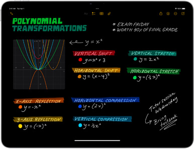 Notes app shown on an iPad Air