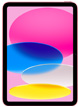 Vista frontal do iPad, design oval vibrante com tons de rosa, azul e amarelo