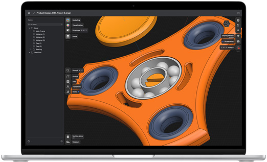 App Shapr3D apresentada no MacBook Air