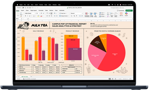 App Excel apresentada no MacBook Pro
