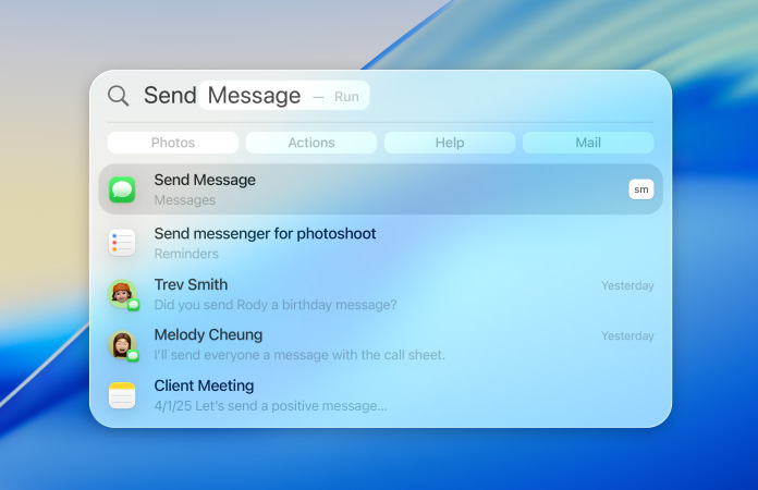 Ejemplos de uso de Spotlight para enviar mensajes
