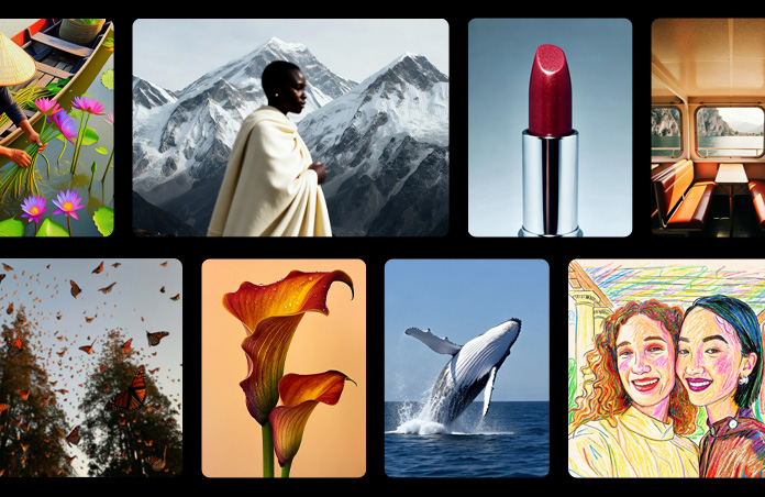 Galleria di immagini in vari stili create con Image Playground.