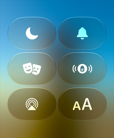 Ein Display zeigt das Apple Watch Kontrollzentrum